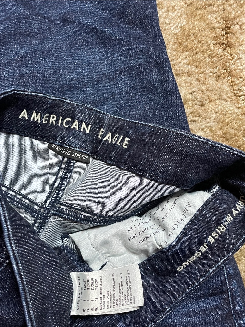 American Eagle Next Level Stretch Curvy High Rise Jegging Size 8 X-Short - Picture 2 of 6